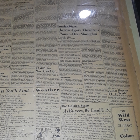 RARE 1939 SAN FRANCISCO CHRONICLE NEWSPAPER WWII - Picture 5 of 7